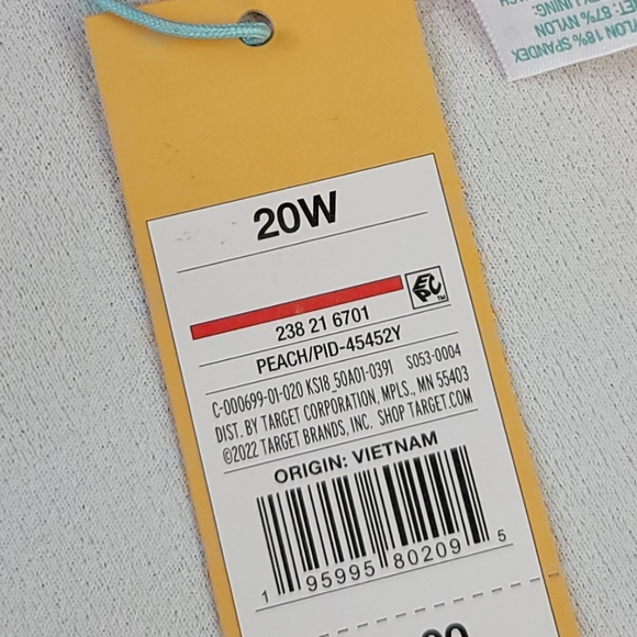 Kona Sol V-Neck Swimsuit PEACH 238216701 Size 20W - Picture 13 of 14